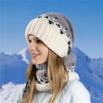 thumbnail image 2 of RUIG Gloves Scarf Hat Set Women's Winter Warm Knit Hat Women's Earmuffs Woolen Hat, 2 of 6