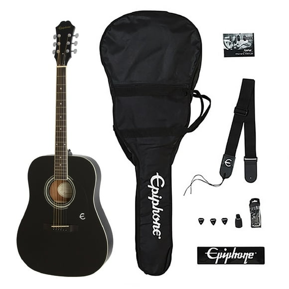 Guitarra Acústica Epiphone Ft-100 Pack Funda Tahalí Ebony