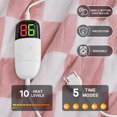 thumbnail image 4 of PMONPA Electric Heated Blanket for Adult, 51"x61" Soft Flannel Heating Blanket with 10 Heating Levels & 8 Hours Auto Off，Light Pink, 4 of 7