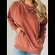 thumbnail image 4 of Sudadera Informal de Larga con Cuello Redondo para Mujer, Sudadera Holgada Rojo Óxido XL, 4 of 7