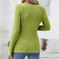 thumbnail image 6 of UTSJKR Tunic Sweaters for Women Long Sleeve Shirts V Neck Tops with Buttons Spring Fall Fashion Outfits Winter Clothing Green M, 6 of 6