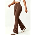 thumbnail image 5 of DENTOYOU Flare Yoga Pants for Women High Waist Butt Lifting Bootcut Pants Workout Sports Leggings Brown S, 5 of 7