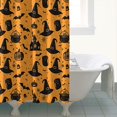 thumbnail image 4 of Orange Witch Hat Halloween Pattern Shower Curtain 84"x72" ,Bathroom Decorative Shower Curtains Set with 12 Hooks,Modern Waterproof Washable Shower Curtain, 4 of 6