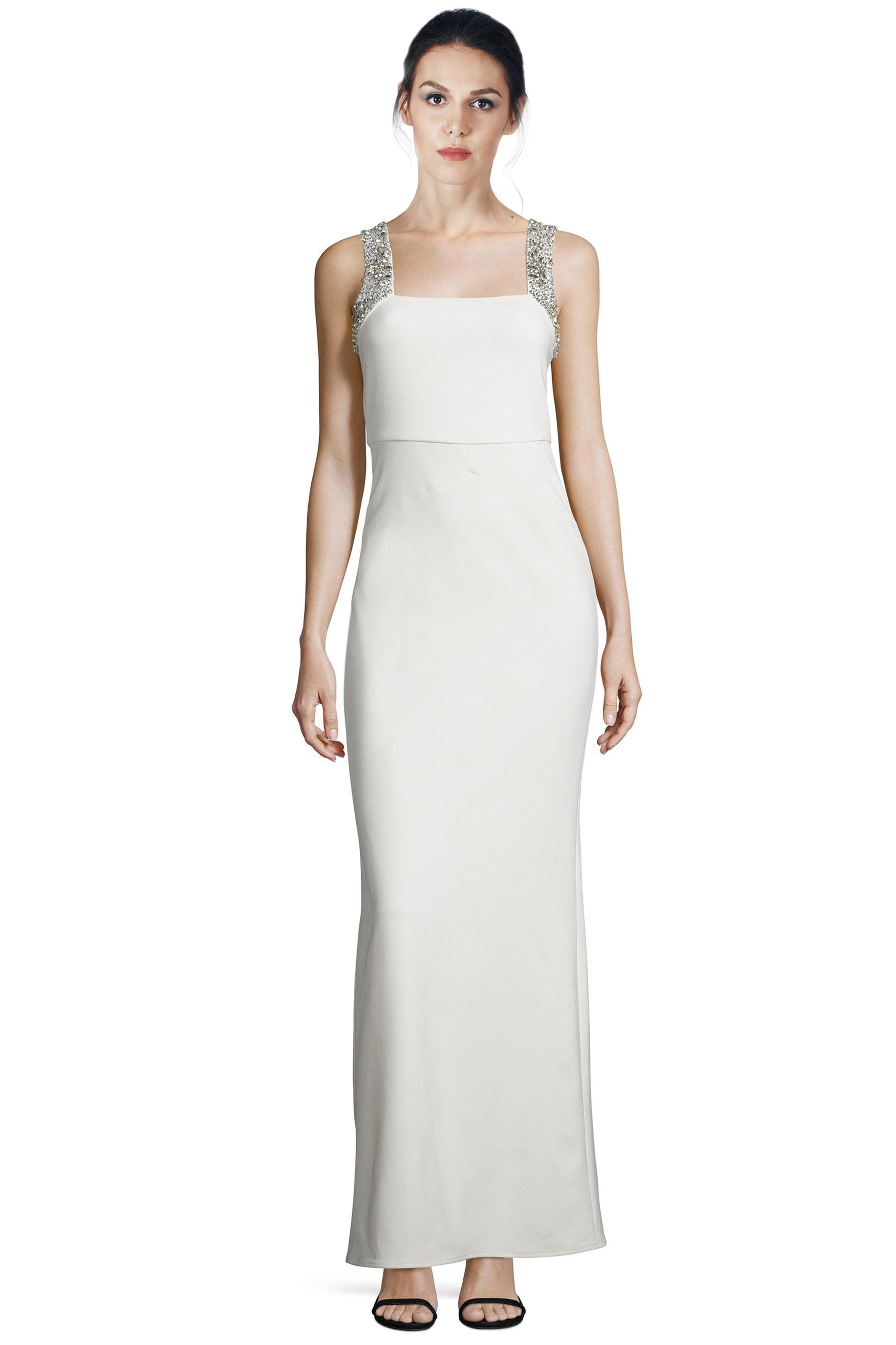 square neckline evening gown