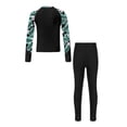 thumbnail image 2 of zdhoor Girls Rash Guard Set Sun Protection Swimsuit Swim Top with Swim Legging Set UPF 50+ Swimwear Black 14, 2 of 7