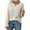 Beige, variant on Women's Long Sleeve Tops Trendy Notched V Neck Striped Textured Knit T Shirts Soft Casual Tees Loose Tunic Blouses(Brown,Large)