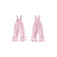 thumbnail image 2 of RUINIXCW Toddler Baby Girl Birthday Outfit Adjustable Strap Romper Overalls Cake Smash Outfit 1 2 3 4 5 Years Old Birthday Clothes Goose Strawberry Flare Pants Jumpsuit, 2 of 9