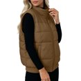 thumbnail image 6 of Padded Vest for Women Stand Collar Zip Up Sleeveless Warm Everyday Vest, 6 of 9