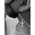 thumbnail image 2 of Stainless Steel Philippians 4:13 - I Can Do All Things Engraved Cross - Silvertone Face Mask Necklace, 2 of 2
