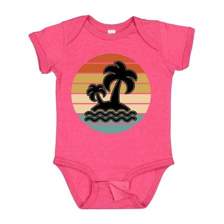 

Inktastic Retro Sunset Palm Trees Tropical Vacation Gift Baby Boy or Baby Girl Bodysuit