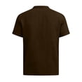 thumbnail image 4 of Hurxie Men's Linen Shirt Short Beach Hippie T Shirts Casual Summer Lightweight Henley Shirts Coffee,2XL, 4 of 7