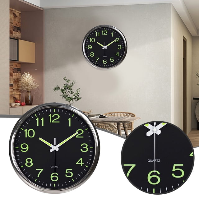 Boreal Craft 12 Inch Luminous Silent Non Ticking Night Glow In The Dark Quartz Wall Clock Kids Toothbrush Cup And Timer Extra Large Countdown Clock Stopwatch Timer for Sports Bookmark with Timer And