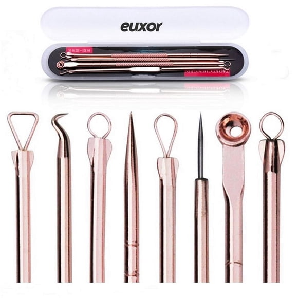 Euxor Removedor de puntos negros, herramienta extractora de comedones y espinillas, el mejor kit de eliminación de acné, tratamiento para eliminar imperfecciones, puntos blancos, eliminación de zits p