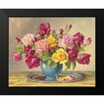 thumbnail image 2 of Krueger, E. 24x20 Black Modern Framed Museum Art Print Titled - ROSES IN A BLUE VASE, 2 of 5