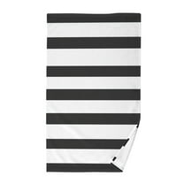 Minimalist Black and White Stripe Single Pack 100% Cotton Bath Towel (16'' x 28'') Soft, Highly Absorbent, Ideal for Bathroom, Gym, Beach