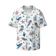 thumbnail image 3 of Goofa Undersea Animals Printed Men's Casual Short-sleeved Shirt,Lightweight Breathable Button-down,Summer Casual men's top,Versatile Fashion shirt-X-Large, 3 of 7