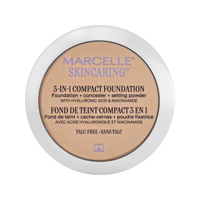 Marcelle Skincaring Fond de Teint Compact 3 en 1 Ivoire Classique