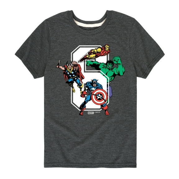 Marvel The Avengers - Birthday 6 - Toddler And Youth Short Sleeve Graphic T-Shirt