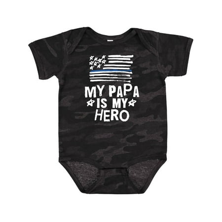 

Inktastic Police Officer My Papa is My Hero Gift Baby Boy or Baby Girl Bodysuit