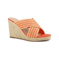thumbnail image 1 of BLISSFUL STEP Sandales Compensées à Plateforme pour Femmes à Brides Croisées Orange 5,5, 1 of 7