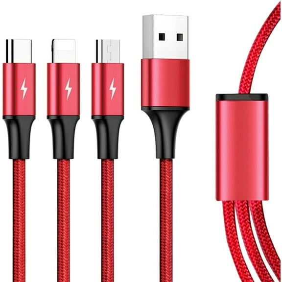 3-in-1 USB Cable for Kyocera DuraXV Extreme E4810 Phone - (Type-C, 8-Pin, Micro-USB) Charging Wire Power Cord USB-C Sync P2O for Kyocera DuraXV Extreme E4810 Model