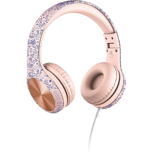 Auriculares con cable LilGadgets Connect+ PRO con límite de volumen y micrófono - Girl Power