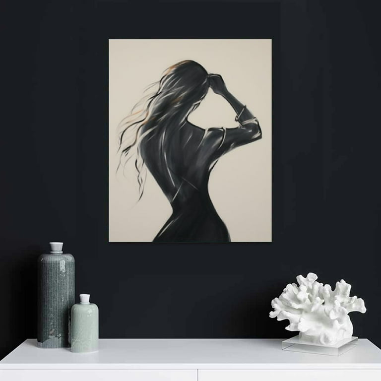 Nawypu Nude Pencil Drawings Woman Line Pink Bedroom Canvas Wall