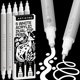 thumbnail image 1 of ARTISTRO Marcadores acrílicos blancos de 5 piezas con doble punta, 1 of 6