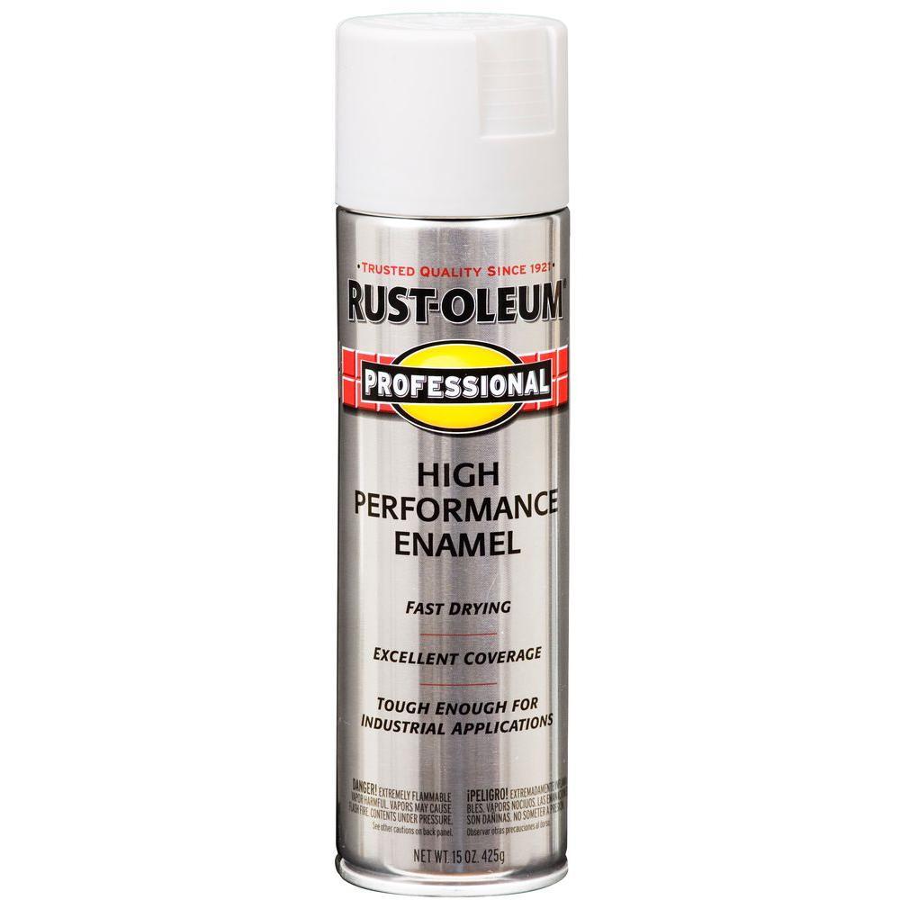 (12 pack) 6 Pack, White, Rust-Oleum Professional High Performance Gloss Enamel Spray Paint-7592838, 15 oz