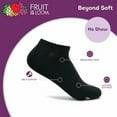 thumbnail image 3 of Fruit of the Loom Beyond Soft No Show Socks for Women, Black, Sizes 4-10 (6-Pack), 3 of 5