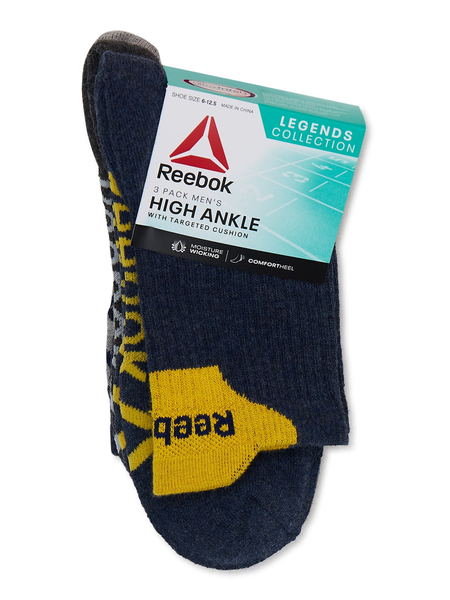 Reebok Men's Socks, Legends High Ankle Socks, 3-Pack