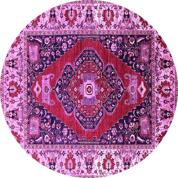 Ahgly Company Indoor Round Persian Pink Traditional Area Rugs, 4' Round