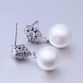 thumbnail image 6 of EOEMY White Gold Pearl Zirconia Drop Stud Earrings L76-Default, 6 of 9
