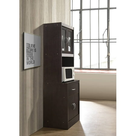 Hodedah Modern Kitchen Cabinet, Chocolate-Grey - Walmart.com - Walmart.com