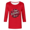 thumbnail image 5 of Vetsdori 3/4 Sleeve Tops for Women Plus Size Valentine Blouses Summer Holiday,Graphic Gifts for Girlfriend Cute Crew Neck Ladies Shirts, 5 of 5