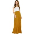 thumbnail image 5 of Made by Johnny Women's Solid Maxi Skirt with Elastic Waist Band XL MUSTARD, 5 of 6