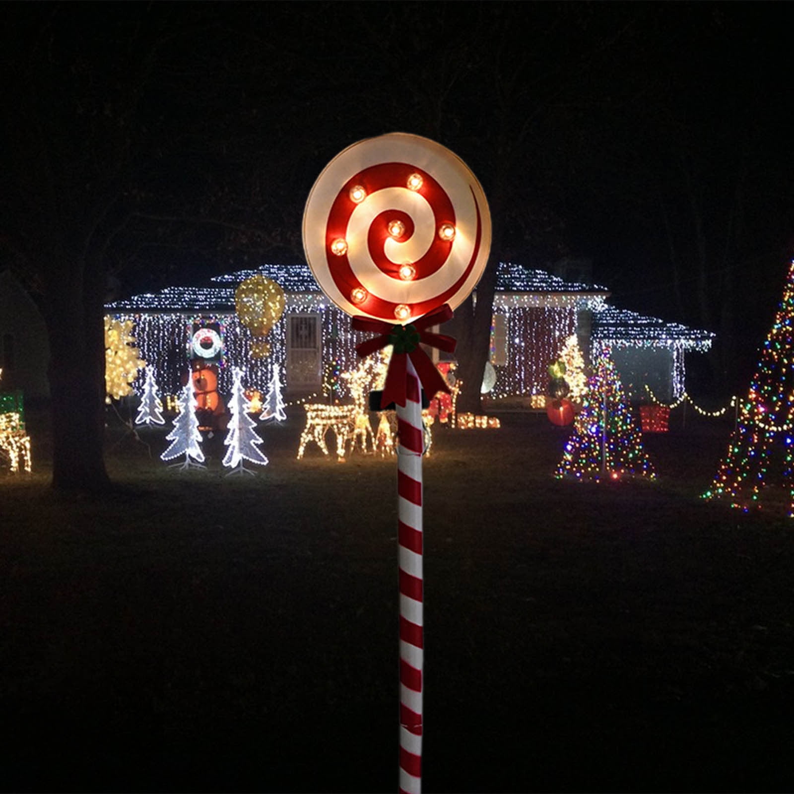 Matoen Solar Christmas Pathway Lights, Solar Lollipop Lights Christmas Decorations Outdoor, Waterproof Christmas Garden Stake Lights for Patio, Yard, Garden, Lawn Christmas Holiday Decor