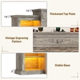 thumbnail image 6 of ANPOO 85" Electric Fireplace with Mantel, Fireplace TV Stand with 36" Fireplace for TVs Up to 95 Inch, 37.6" Tall Farmhouse Entertainment Center with LED Lights & Charging Station, Carved Decoration, 6 of 9