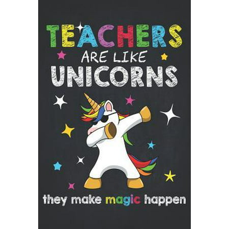 Teacher Life : Teacher Dabbing Unicorn Best School Professor Dotted Bullet Notebook Journal Dot Grid Planner Organizer 6x9 Teachers Are Like Unicorns They Make Magic