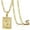 1-Gold, variant on Initial Letter Pendant Necklace for Men Womens, 18K Gold Plated Square Capital Monogram Necklace Alhpabets from A-Z Figaro Chain Necklace