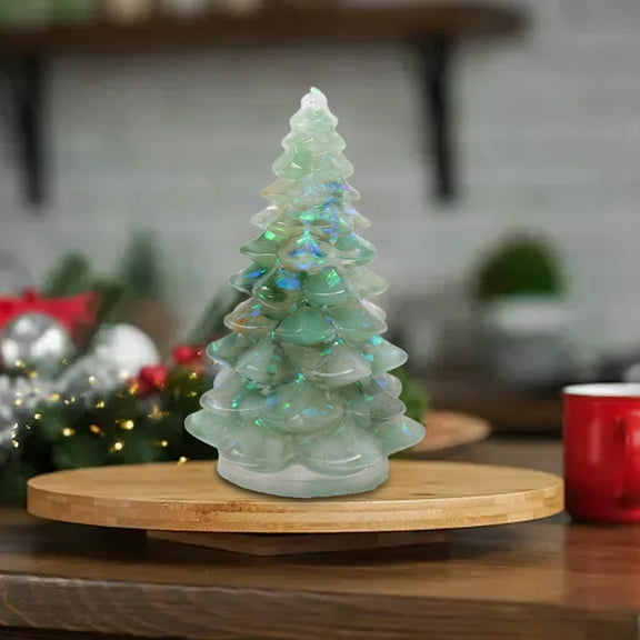 Eespoir Natural Crystal Christmas Tree Lucky Tree, Holiday Mini Christmas Tree Figurine, Christmas Crystal Decorations, for Fireplace Tabletop Centerpiece Xmas Gift