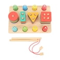 thumbnail image 2 of Wooden Magnetic Fishing Game, Educational Kids Wooden Fishing Game Shape Perception Matching Clear Pattern For Kindergarten, 2 of 8