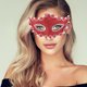 thumbnail image 5 of Máscaras de fiesta de medio rostro con diseño de dragón de cabeza puntiaguda para Halloween y Navidad, 1 pieza, color rojo, 5 of 5