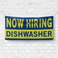 thumbnail image 4 of Now Hiring Dishwasher 13 oz Heavy Duty Vinyl Banner Dishwasher Jobs Available Help Wanted Sign for Business Advertising Indoor/Outdoor Single-Sided with Metal Grommets (3x5 ft, Bl & Ye), 4 of 6