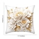 thumbnail image 3 of Funda de almohada navideña de 45x45cm - Decoración navideña para sofá o cama - Patrón de flores doradas - Tela corta y suave, 3 of 6
