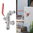 thumbnail image 4 of Hose Splitter, Copper Anticorrosion 1 In And 2 Out Double Outlet Faucet Fine Copper Valve Core With Independent Switch For Flower For Car Wash, 4 of 8