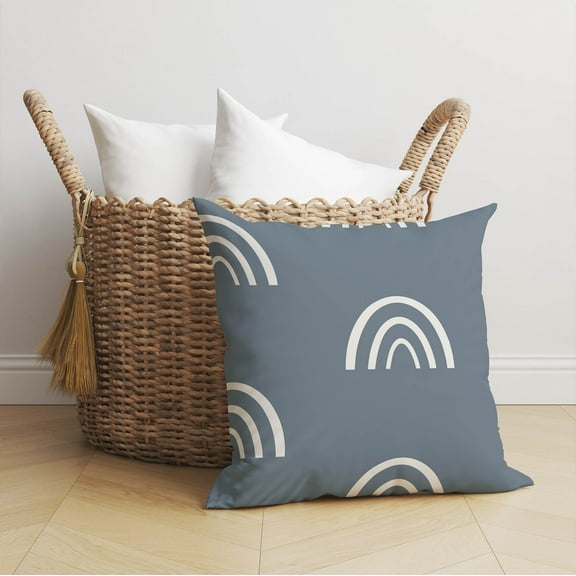 Plain Bows Blue Throw Pillow