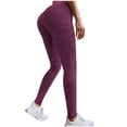 thumbnail image 5 of safuny Yoga Leggings for Women Solid Color Soft Slim Fit High Waist Fashion Fall Winter Long Trousers Comfy Leisure Casual High Waist Pink XL, 5 of 6