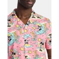 thumbnail image 4 of Disney, Men's & Big Men's Graphic Button-Up Shirt, Mouse Beach, Sizes XS-5XL, 4 of 5