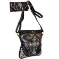 thumbnail image 1 of Gold Rush MG21WC106SET-CAM Rhinestone Cross Embroidery Messenger Bag with Matching Wallet - Cam & Brown Trim, 1 of 1